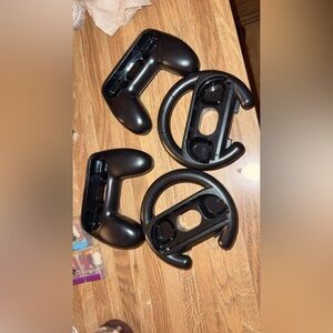 Black Gaming Controller Wheel and Grip Set